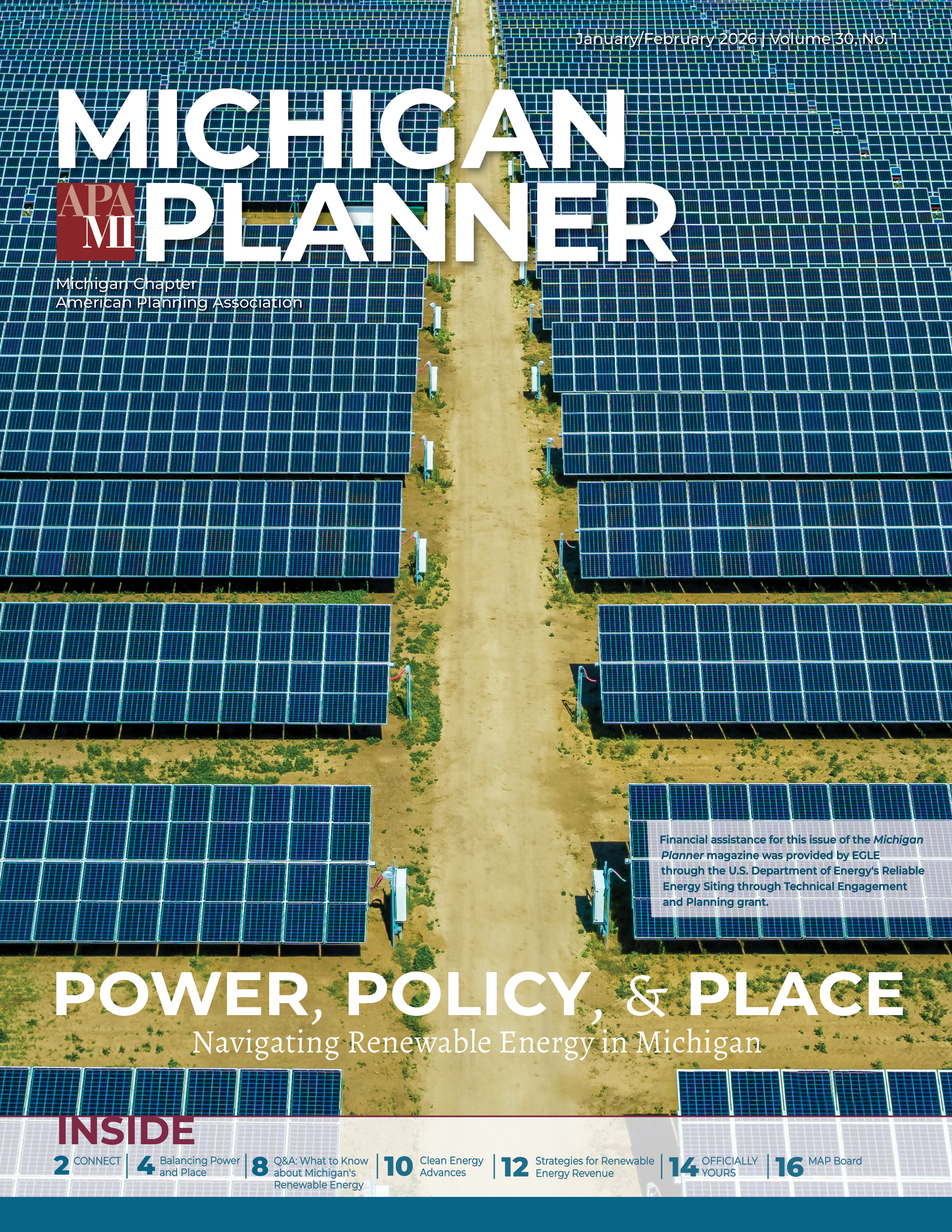 From the January/February 2026 Michigan Planner: Free Guides for Michigan Communities on Renewable Energy Development